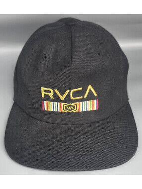 Vintage RVCA Legacy Adjustable Snapback Hat/Cap Black Pre-Owned VTG Surf/Skate
